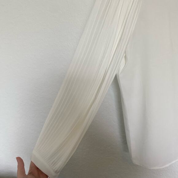 J.Crew Pleated-Sleeve Top White Large NWT - Picture 8 of 8